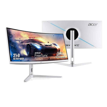 LXINDIA Monitor Acer XZ306CX 29.5 Inch Ultrawide XZ Series 1500R Curve LCD Monitor with LED Backlight (White)