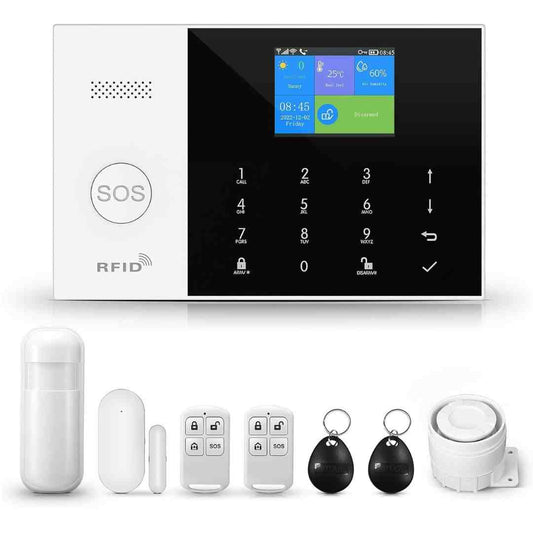 LX INDIA Smart Home Security Alarm Kit ACJ-405 WiFi GSM Touch Keypad Home Security Burglar Alarm System Kit with Smart Life Mobile App