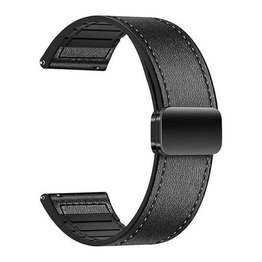 LX INDIA Watch straps ACM Watch Strap Leather Magnetic Silicone 22mm Belt Luxury Band(black)