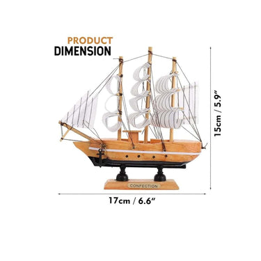 LXINDIA Show Piece ADA Handicraft Wooden Beautiful Antique Decorative Wooden Sailing Ship Showpiece