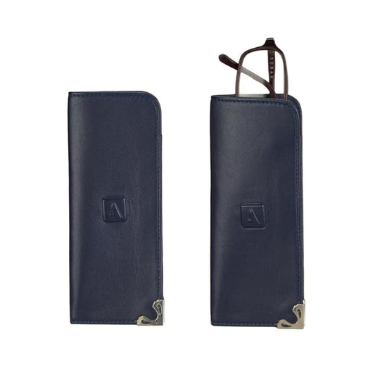 LX INDIA Sunglass Case Blue Adamis Genuine Leather Spectacle Soft Pouch