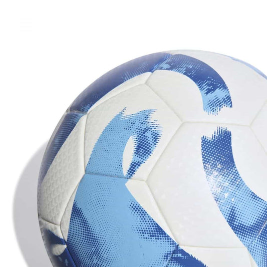 LX INDIA Football Adidas Polyurethane Tiro League Thermally Bonded Footballs, White/Royal Blue/Light Blue - Size 5