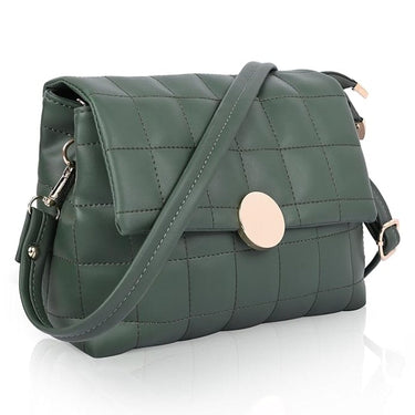 LX INDIA Sling Bag Green ADISA Women's Girls Quilted Cross Body Sling Bag