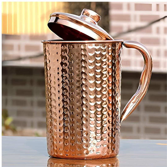 LX INDIA Jug Adoko Pure Copper Hammered Water Jug 2 Litre