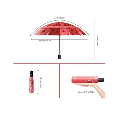 LXINDIA Umbrella Adorazone Fruit Theme Manual 3Fold Umbrella (Pink)