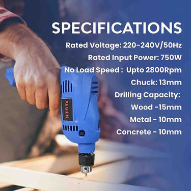 LXINDIA Drill Kit AEGON Professional Tool Kit with 750W Impact Drill Machine