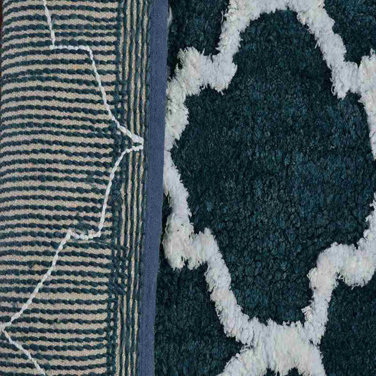LX INDIA bath mat AEROHAVEN Glorious Microfiber Abstract Moroccan Designer Bathmat (Teal)