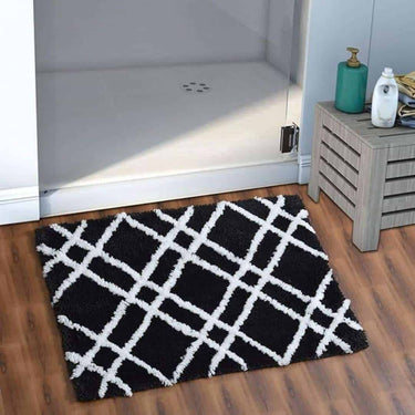 LXINDIA mats AEROHAVEN™ Super Soft Designer Bathmat -(40 X 60 CM) Black