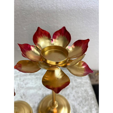 LX INDIA Candle Holders Agaas Enterprises Lotus Flower Shape Tea Light Candle Holder