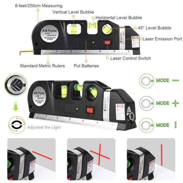 LXINDIA Measuring tools AikTryee Multipurpose ABS Laser Level Line Tool Kit