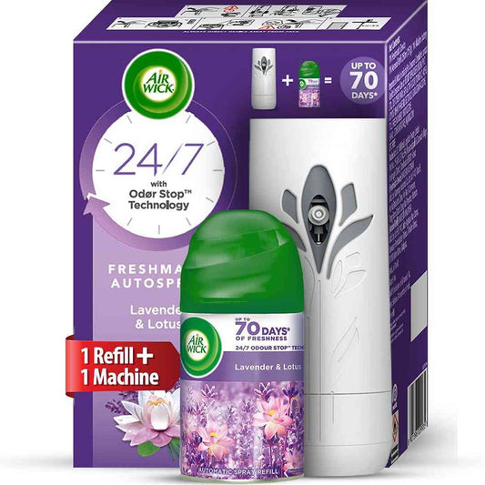 LX INDIA Automatic Air freshner Airwick Freshmatic Air Freshner Complete Kit (Lavender & Lotus)
