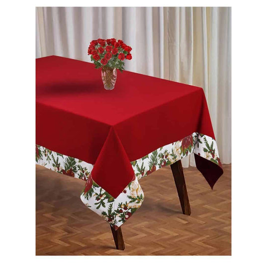 LXINDIA Table Cloth AIRWILL Cotton Dining Table Cloth 8 Seater(Red)