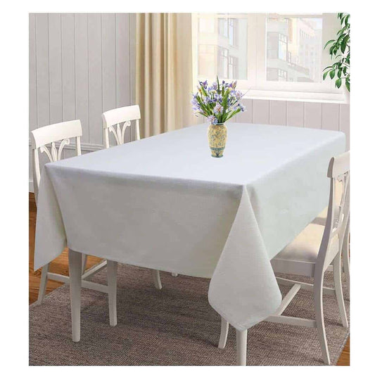 LXINDIA Table Cloth AIRWILL Cotton Solid Pattern 4 Seater Square Table Cover (White)