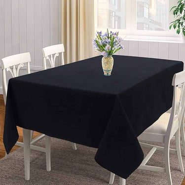 LXINDIA Table Cloth Airwill Cotton Solid Pattern Square Table Cover (56x56 inches) Black