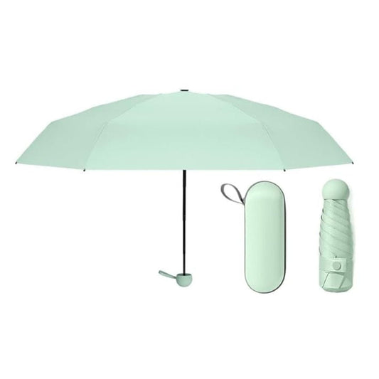 LX INDIA Umbrella Alexvyan Mini Umbrella with Case (Manual Open) Compact Travelling Umbrella, Polyester & UV Protection Fabric for Summer/Anti-Slip Handle- Use in Rain & Summer- 6 Frame for Men & Women (Colour:Green)