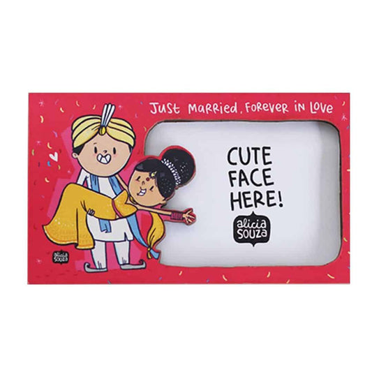 LXINDIA photo frame Alicia Souza Just Married Fridge Magnet Photo Frame Multicolor(Pack Of 1)