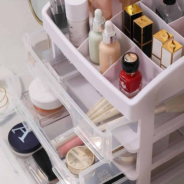 LXINDIA organizer ALOXE Makeup Organiser Box (White) (3 Tier)