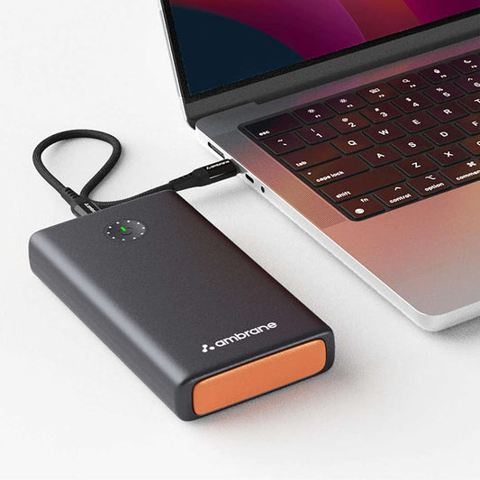 LX INDIA Power Bank Ambrane 100W Fast Charging Powerbank for MacBook, Type C Laptop & Mobile Charging - Black