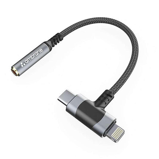 LX INDIA USB C & OTG Cables AMBRANE 2 in 1 3.5 mm Audio AUX to Type C Connector (AOTG-CL1 Black)