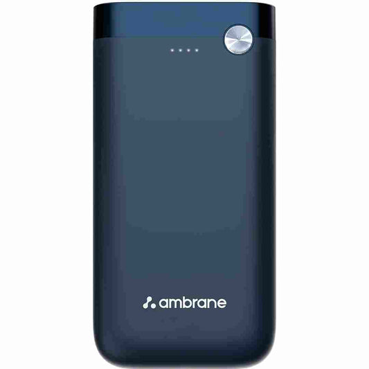 LX INDIA Power Bank Blue Ambrane 20000mAh Powerbank, 20W Fast Charging, Triple Output (2 USB & 1 Type C)