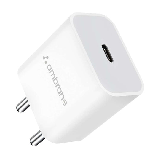 LXINDIA Mobile Charger Ambrane 20W Type C Mobile Charger Adapter White (Raap M20)