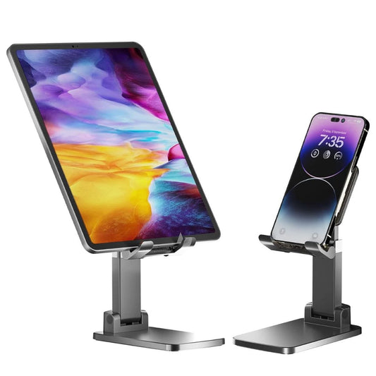 LX INDIA Mobile Holder Ambrane Tablet & Mobile Holder for All Smartphones, Tabs, Kindle, iPad Mobile Holding Tabletop Stand, Height Adjustment, Foldable Design, Multipurpose, Anti-Skid Design
