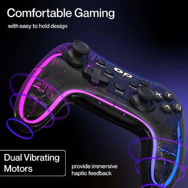 LXINDIA Gaming Pad Ambrane Wireless Gaming Controller with Transparent Design