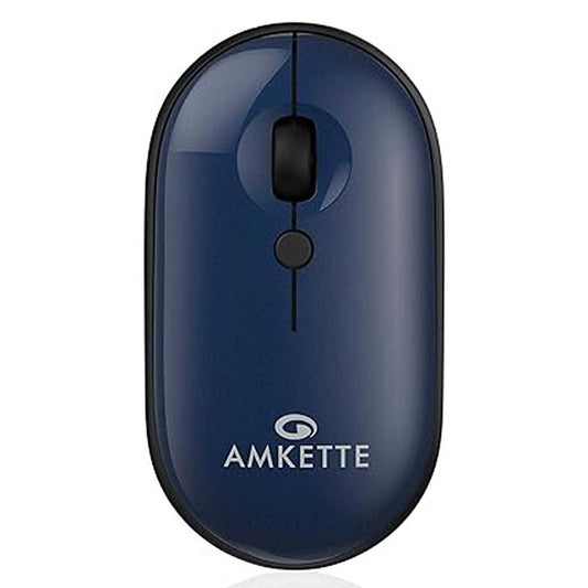 LX INDIA Mouse Amkette Hush Pro Byte Bluetooth Mouse BT 5.3 & USB 2.4 GHz Wireless Connectivity, Blue