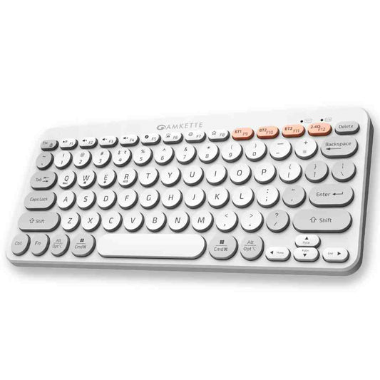 LX INDIA Keyboards White Amkette New and Improved Optimus BT 4 in 1 Multi Device Wireless Keyboard/Bluetooth Keyboard