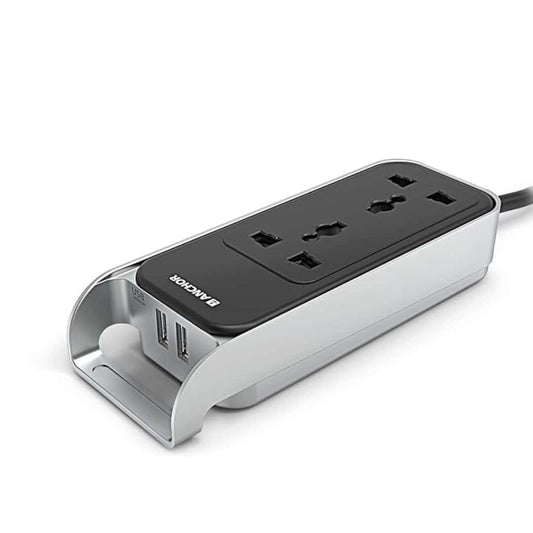 LXINDIA extension board Anchor by Panasonic 6A Extension Board with Handle (Black and Silver 240 volts)(22074)