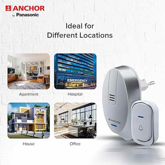 LX INDIA Wireless Door Bell Anchor by Panasonic Wireless Doorbell | 45 Melodies Calling Bell, (22730)