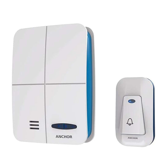 LX INDIA Wireless Door Bell Anchor by Panasonic Wireless Multitone Doorbell With Remote, 22760, White