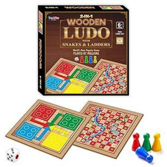 LX INDIA BOARD GAME Ankit Toys & Games Wooden Board Game Set – Ludo, Snakes & Ladders