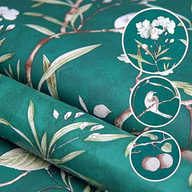 LXINDIA Wallpaper ANNA CREATIONS Decorative Peel Stick Green Cherry Waterproof Floral Wallpaper