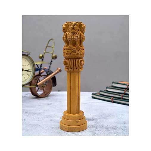 LX INDIA Ashoka Stambh Ansh Outlet Natural Kadam Wood Ashok Pillar