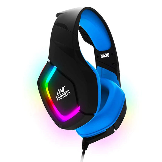 LXINDIA headphone Ant Esports H530 Multi-Platform Pro LED Gaming Headset – RGB (Black – Blue)