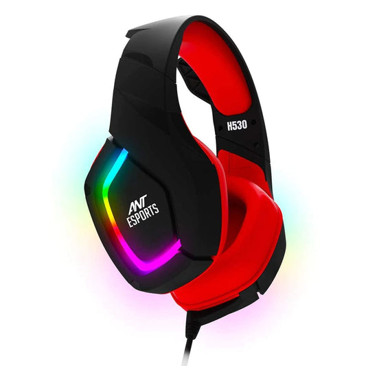 LXINDIA headphone Ant Esports H530 Multi-Platform Pro LED Gaming Headset – RGB ( Black - Red )