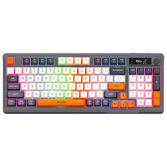 LX INDIA Keyboards Ant Esports MK801 V2 Pro Wireless Mechanical Membrane Backlit Gaming Keyboard( Grey, Beige, Orange)
