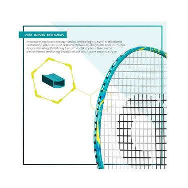 LXINDIA Badminton Rackets Apacs Speed Pro 900 Strung  Head Heavy Badminton Racket(White Turquoise)