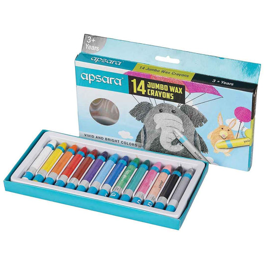 LXINDIA Crayons Apsara Jumbo Wax Crayons - 14 Shades pack of 2