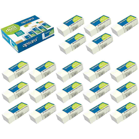 LXINDIA Eraser Apsara Non Dust Eraser Regular (Pack of 60)