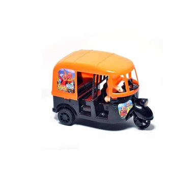 LXINDIA Toys Arb Toys Pull Back Plastic Auto Rickshaw Black Orange