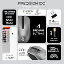 LX INDIA Mice Archer Tech Lab Precision 100 Wireless Mouse (Grey)