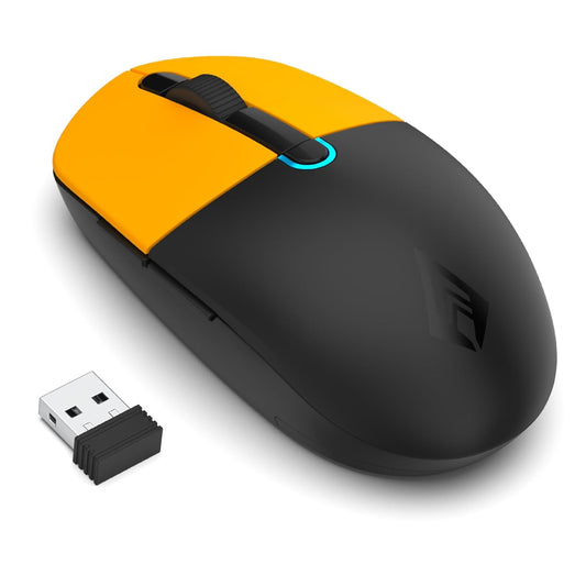LX INDIA Mice Archer Tech Lab Precision 300 Bluetooth Wireless Mouse with USB Receiver (Orange and Black)