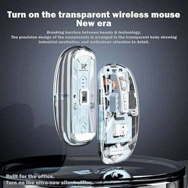 LXINDIA Mice Arctic Fox Pureview Transparent Wireless Bluetooth Rechargeable Mouse(Space Blue)