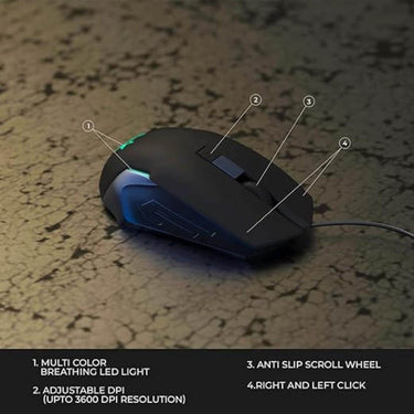 LXINDIA Mice Arctic Fox Wired USB Gaming Mouse DPI Upto 3600