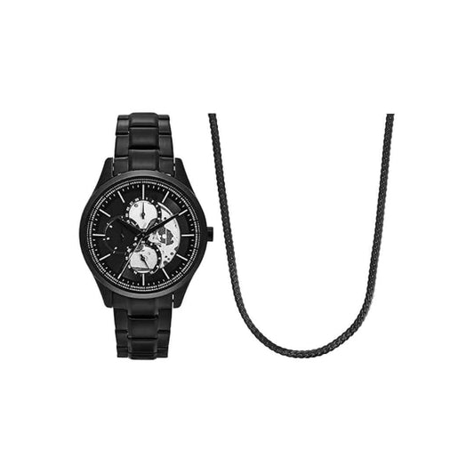 LX INDIA Analog Watch Armani Exchange Stainless Steel Analog Black Dial Men's Watch(blacl)