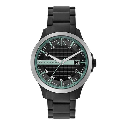 LX INDIA Analog Watch Armani Exchange Stainless Steel Hampton Analog Black Dial Men Watch