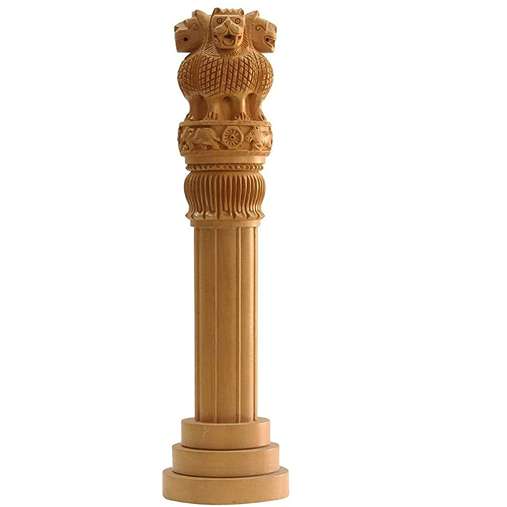 LX INDIA Ashoka Stambh Arrakasta Crafts Handmade Natural Kadam Wood Ashoka Stambh