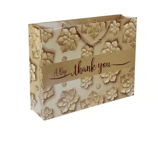 LXINDIA Bag Arrow Paper Products A Big Thank You Golden Design Printed Gift Bags For Gifting 12 X 16 X 4 Inch